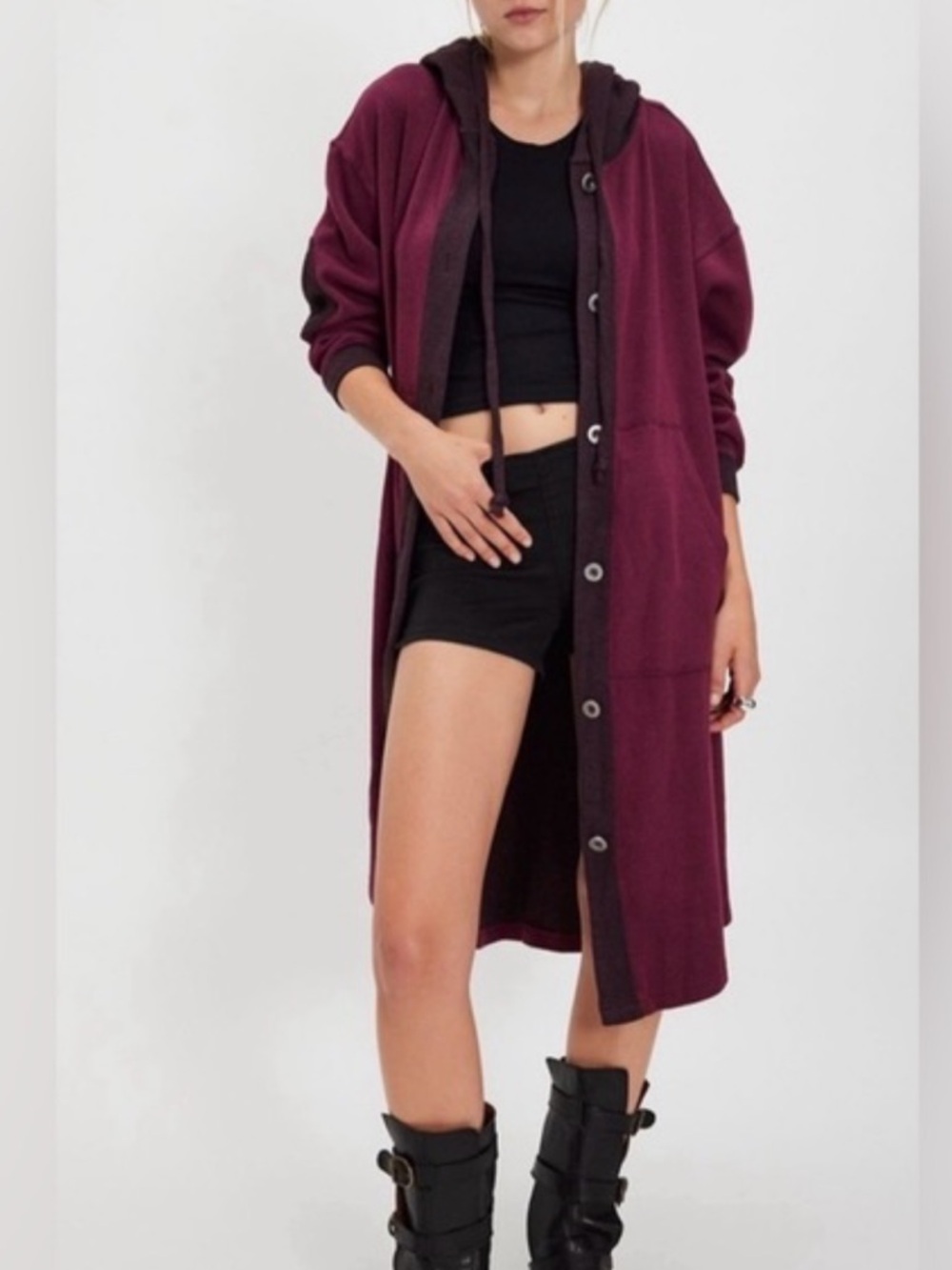 9122. Free People Tomorrows Sweatshirt Cardigan